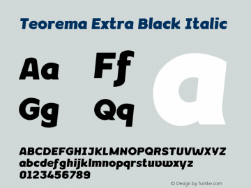 Teorema Extra Black Italic 1.000图片样张