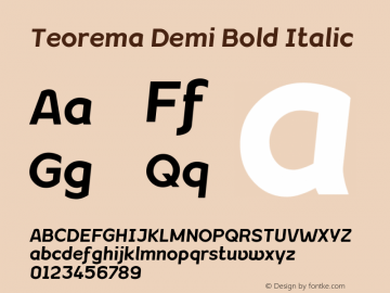 Teorema Demi Bold Italic 1.000图片样张