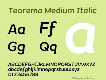 Teorema Medium Italic 1.000图片样张