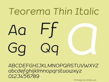 Teorema Thin Italic 1.000图片样张