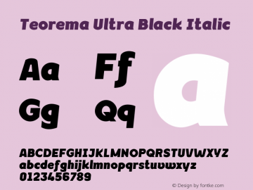 Teorema Ultra Black Italic 1.000图片样张