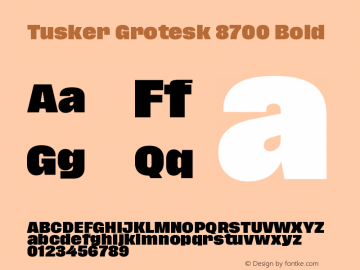 Tusker Grotesk 8700 Bold 1.000图片样张