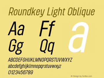 Roundkey-LightOblique Version 1.000图片样张