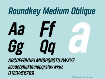 Roundkey-MediumOblique Version 1.000图片样张