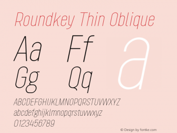 Roundkey-ThinOblique Version 1.000图片样张