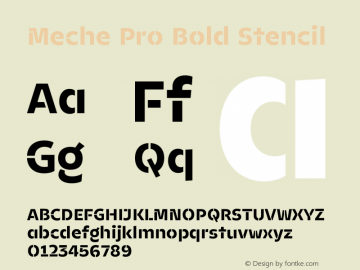 Meche Pro Bold Stencil Version 1.000 | web-OT图片样张