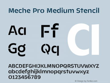 Meche Pro Medium Stencil Version 1.000 | web-OT图片样张