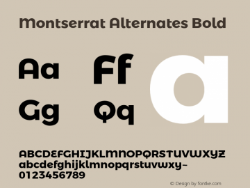 Montserrat Alternates Bold Version 3.100;PS 003.100;hotconv 1.0.88;makeotf.lib2.5.64775图片样张