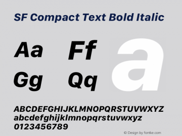 SF Compact Text Bold Italic Version 13.0d1e66图片样张
