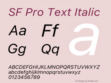SF Pro Text Italic Version 14.0d1e3图片样张