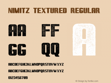 Nimitz Textured Version 1.00;December 3, 2018;FontCreator 11.5.0.2427 64-bit图片样张