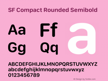 SF Compact Rounded Semibold Version 14.0d1e2图片样张