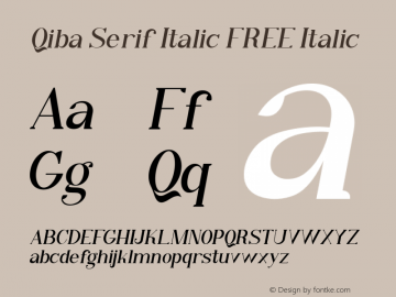 Qiba Serif Italic FREE Italic Version 1.000图片样张