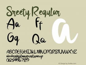 Sreety Version 1.00;May 16, 2019;FontCreator 11.5.0.2422 64-bit图片样张