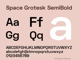 Space Grotesk SemiBold Version 1.106图片样张