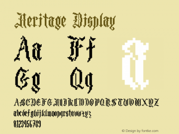 Heritage Display Version 1.000;hotconv 1.0.109;makeotfexe 2.5.65596图片样张