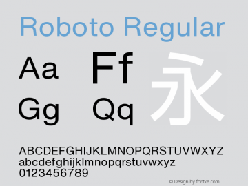 Roboto Version 2.00;January 9, 2020;FontCreator 11.5.0.2427 32-bit图片样张