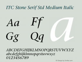 ITC Stone Serif Std Medium Italic Version 2.041;PS 002.000;hotconv 1.0.51;makeotf.lib2.0.18671图片样张