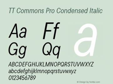 TT Commons Pro Condensed Italic Version 3.000.09052021图片样张