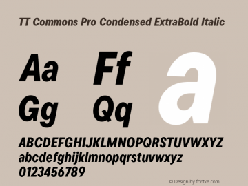 TT Commons Pro Condensed ExtraBold Italic Version 3.000.09052021图片样张