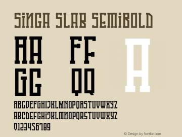 Singa Slab Semi Bold Version 1.000图片样张