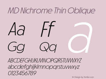 MD Nichrome Thin Oblique Version 1.000 | web-TT图片样张