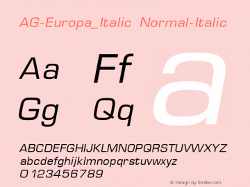 AG Europa_Italic Normal-Italic 001.000图片样张