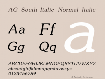 AG South_Italic Normal-Italic 001.000图片样张