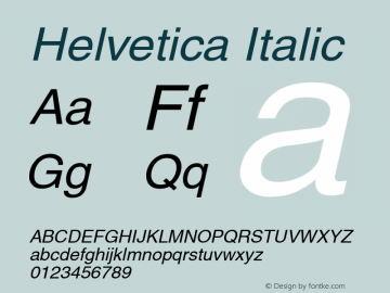 Helvetica Italic Converter: Windows Type 1 Installer V1.0d.￿Font: V2.0 Font Sample