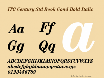 ITC Century Std Book Cond Bold Italic OTF 1.018;PS 001.001;Core 1.0.31;makeotf.lib1.4.1585图片样张