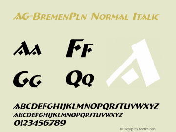 AG-BremenPln Normal Italic 1.0 Tue Sep 27 05:00:12 1994图片样张