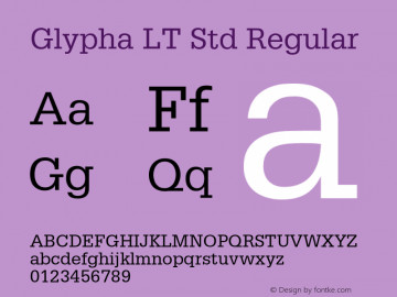 Glypha LT Std Regular OTF 1.029;PS 001.004;Core 1.0.33;makeotf.lib1.4.1585图片样张