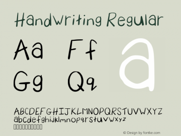Handwriting Regular Version 001.001图片样张