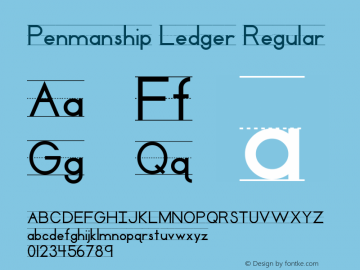 Penmanship Ledger Version 1.000;July 31, 2021;FontCreator 14.0.0.2808 64-bit图片样张