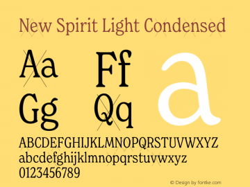 New Spirit Light Condensed Version 1.000;hotconv 1.0.109;makeotfexe 2.5.65596图片样张