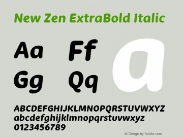 New Zen ExtraBold Italic Version 2.001图片样张