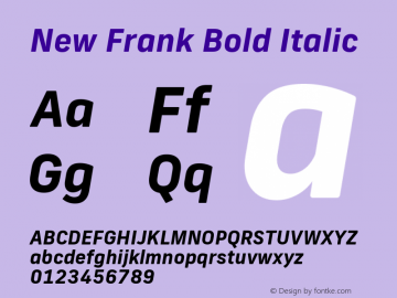 New Frank Bold Italic Version 2.101图片样张