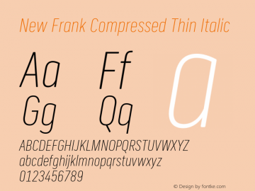 New Frank Compressed Thin Italic Version 2.101图片样张