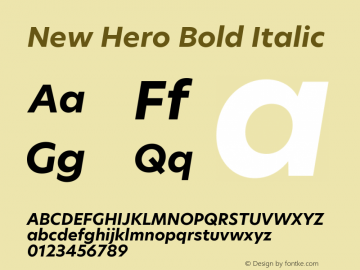 New Hero Bold Italic Version 2.002图片样张