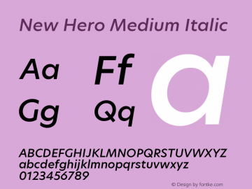 New Hero Medium Italic Version 2.002图片样张