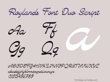 Roylands Font Duo Script 1.000图片样张