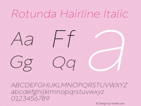 Rotunda Hairline Italic 1.000图片样张