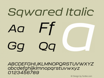 Sqwared Italic 1.000图片样张