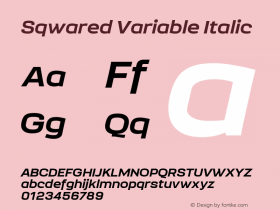 Sqwared Variable Italic 1.000图片样张