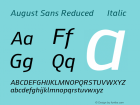 August Sans Reduced 56 Italic Version 2.003图片样张