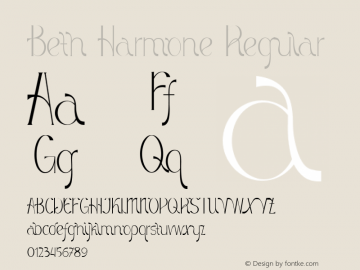 Beth Harmone Regular Version 1.008;Fontself Maker 3.5.4图片样张