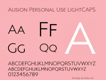 Ausion Personal Use LightCAPS Version 1.012;Fontself Maker 3.5.6图片样张