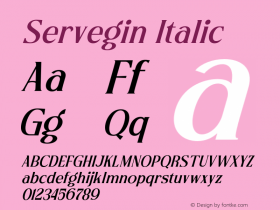 Servegin-Italic Version 1.000图片样张