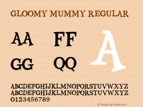 Gloomy Mummy Version 1.00;August 13, 2021;FontCreator 12.0.0.2565 64-bit图片样张