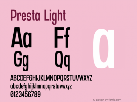 Presta Light Version 1.002;Fontself Maker 3.5.4图片样张